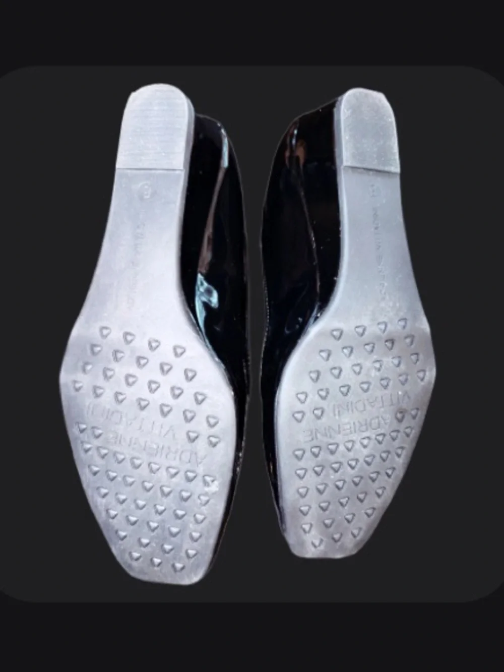 Adrienne Vittadini Black Patent Crystal-Embellished Ballet Flats